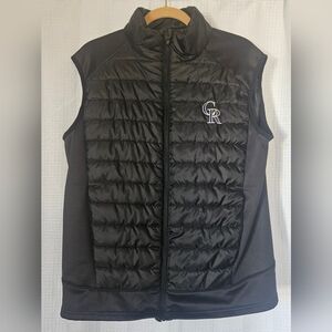 Colorado Rockies Black Puffer Vest with Logo Game Day Gear